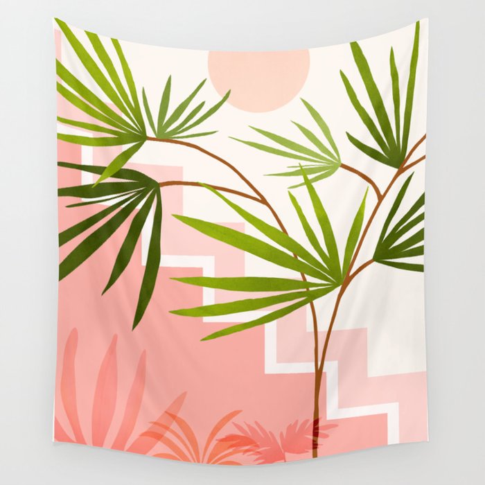Summer in Belize Abstract Landscape Wall Tapestry Gallery Image 1