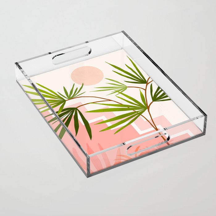 Summer in Belize Abstract Landscape Acrylic Tray Gallery Image 1