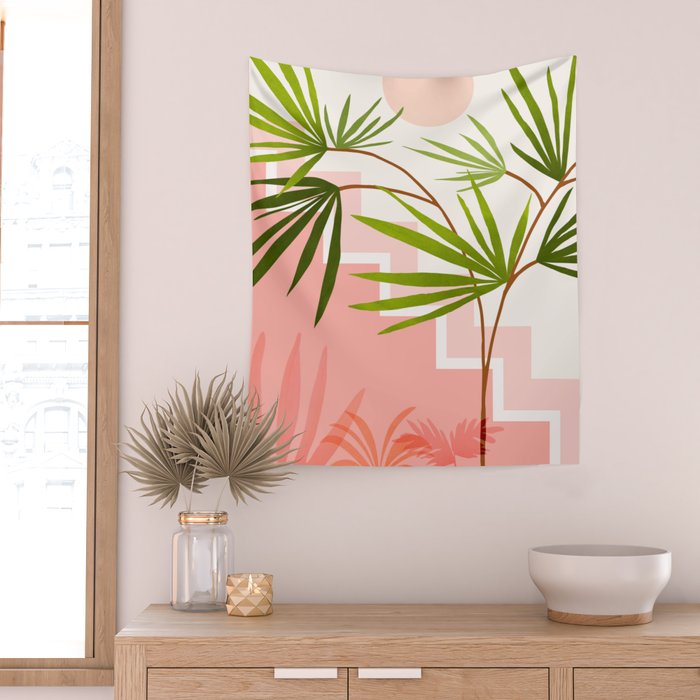 Summer in Belize Abstract Landscape Wall Tapestry Gallery Image 2