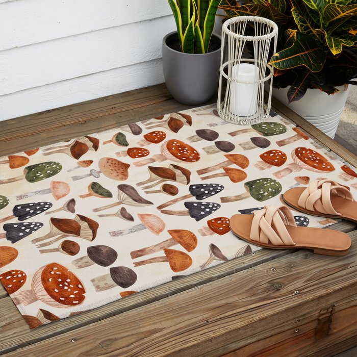 Mushrooms Outdoor Rug Gallery Image 2