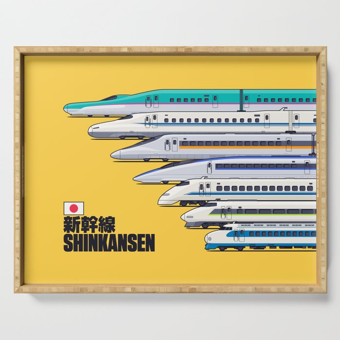 Shinkansen Bullet Train Evolution - Yellow Serving Tray Gallery Image 1