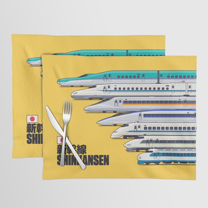 Shinkansen Bullet Train Evolution - Yellow Placemat Gallery Image 1