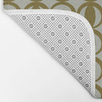 Retro Orbit Brown Olive - Mid Century Modern Geometric Bath Mat Gallery Image 2