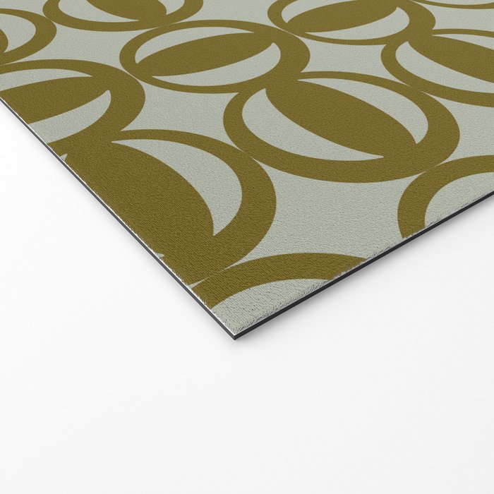 Retro Orbit Brown Olive - Mid Century Modern Geometric Welcome Mat Gallery Image 2