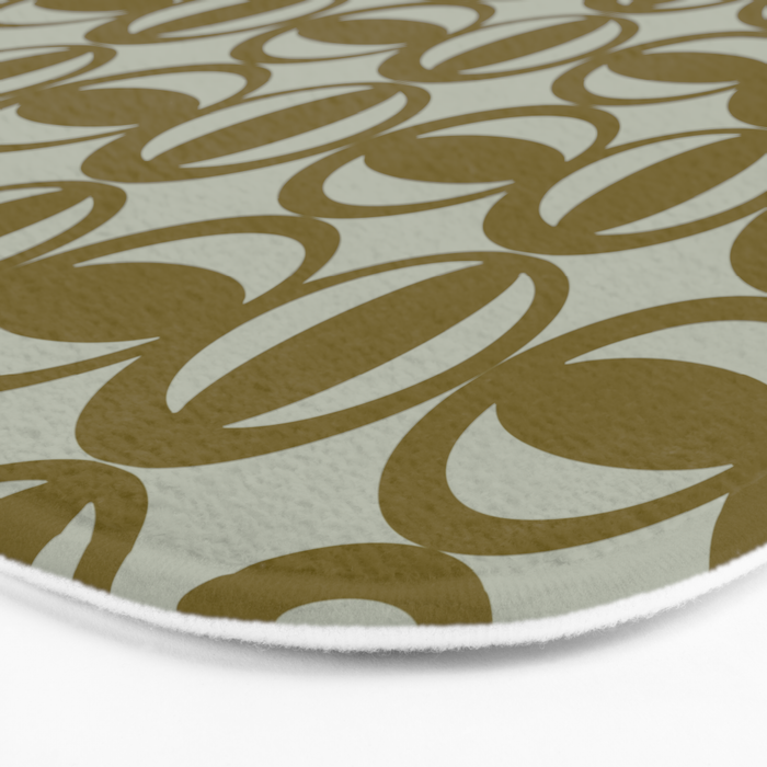 Retro Orbit Brown Olive - Mid Century Modern Geometric Bath Mat Gallery Image 3