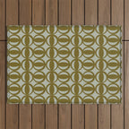 Retro Orbit Brown Olive - Mid Century Modern Geometric Outdoor Rug Gallery Image 1