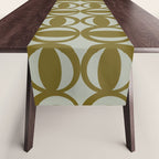 Retro Orbit Brown Olive - Mid Century Modern Geometric Table Runner Gallery Image 1