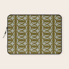 Retro Orbit Brown Olive - Mid Century Modern Geometric Laptop Sleeve Gallery Image 1