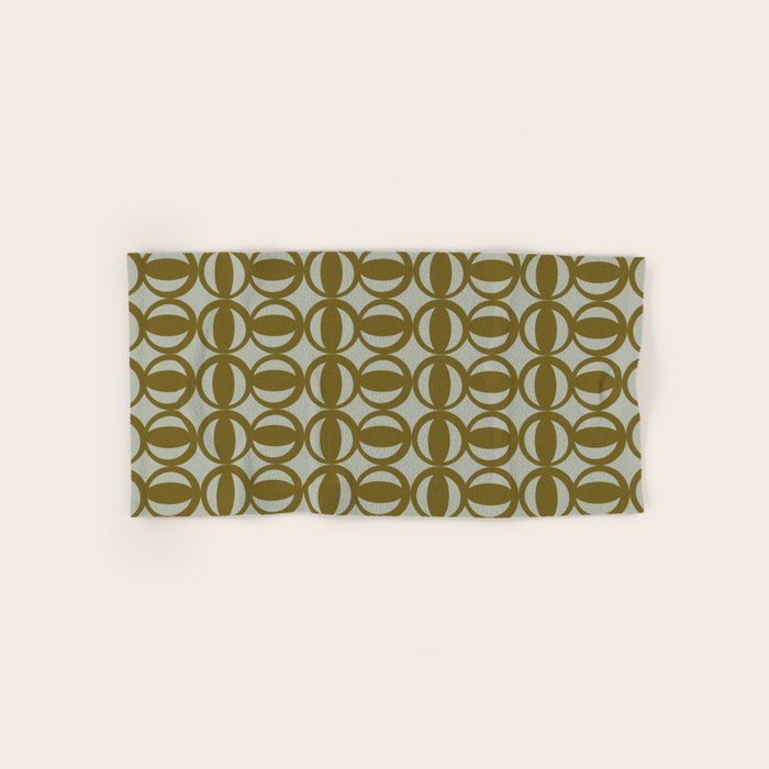 Retro Orbit Brown Olive - Mid Century Modern Geometric Bath Towel Gallery Image 1