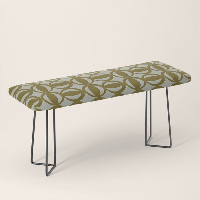 Retro Orbit Brown Olive - Mid Century Modern Geometric Bench Gallery Image 1