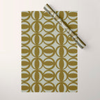 Retro Orbit Brown Olive - Mid Century Modern Geometric Wrapping Paper Gallery Image 1