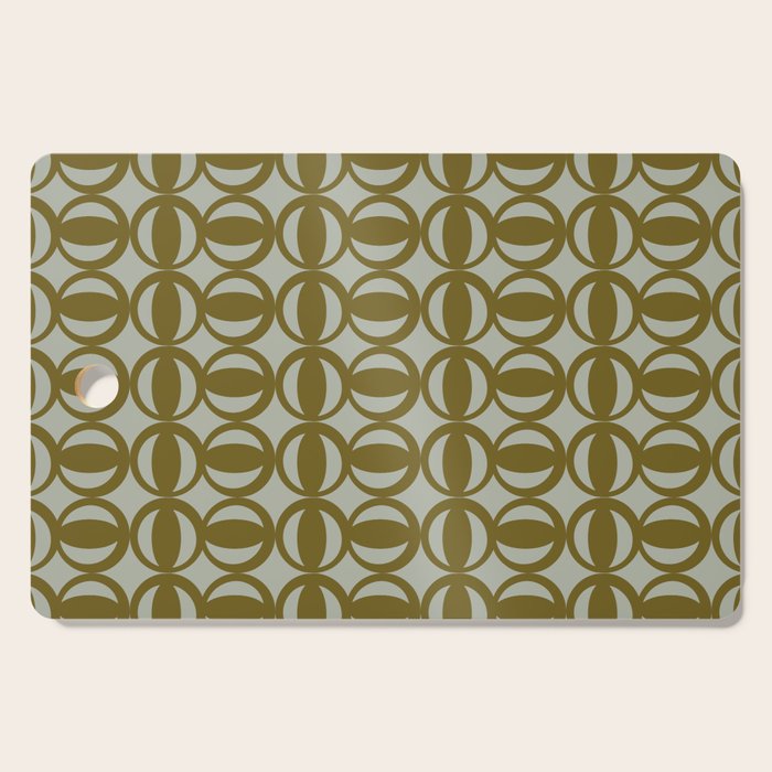 Retro Orbit Brown Olive - Mid Century Modern Geometric Cutting Board Gallery Image 1