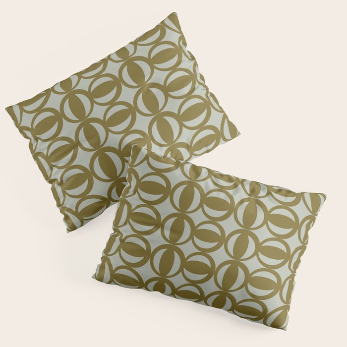 Retro Orbit Brown Olive - Mid Century Modern Geometric Pillow Sham Gallery Image 3
