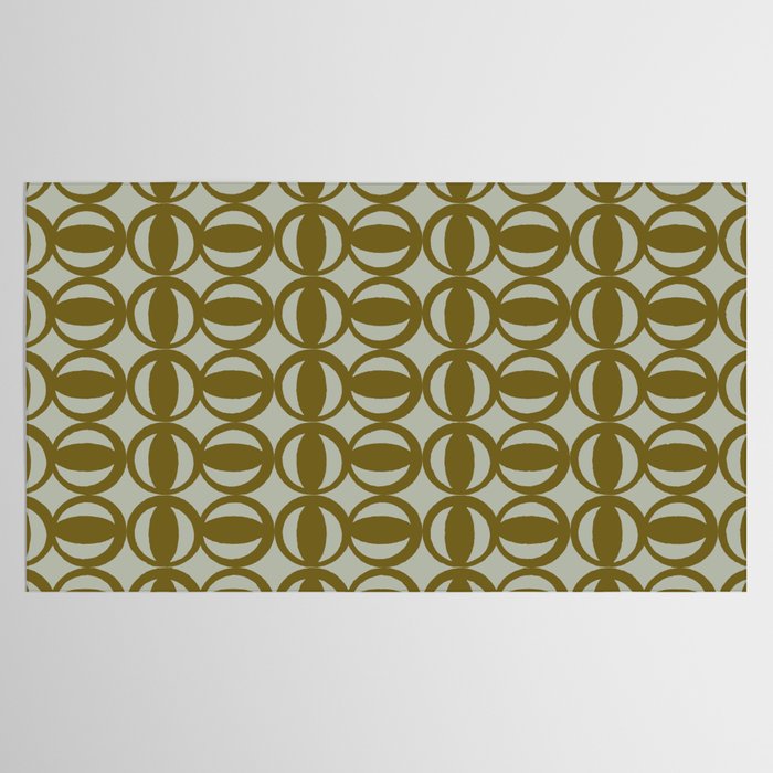 Retro Orbit Brown Olive - Mid Century Modern Geometric Tablecloth Gallery Image 2