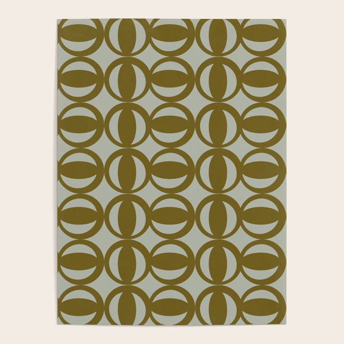 Retro Orbit Brown Olive - Mid Century Modern Geometric Poster Gallery Image 4