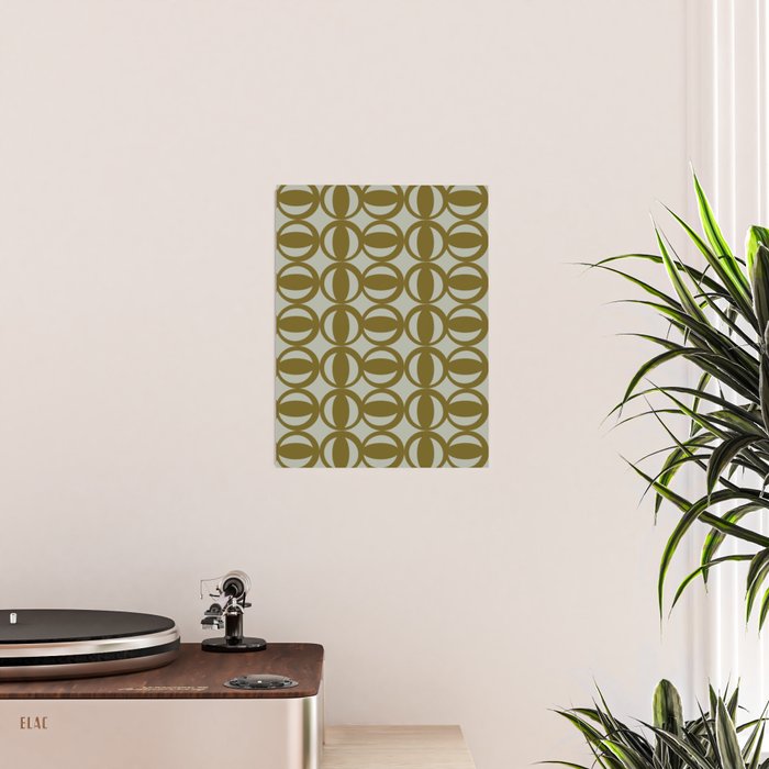 Retro Orbit Brown Olive - Mid Century Modern Geometric Poster Gallery Image 2