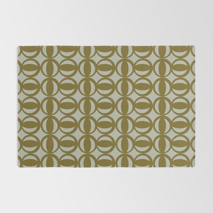 Retro Orbit Brown Olive - Mid Century Modern Geometric Rug Gallery Image 2