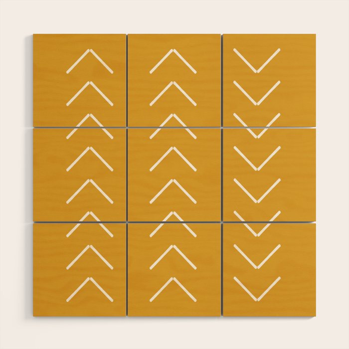 Mudcloth II (Mustard Yellow) Wood Wall Art Gallery Image 1