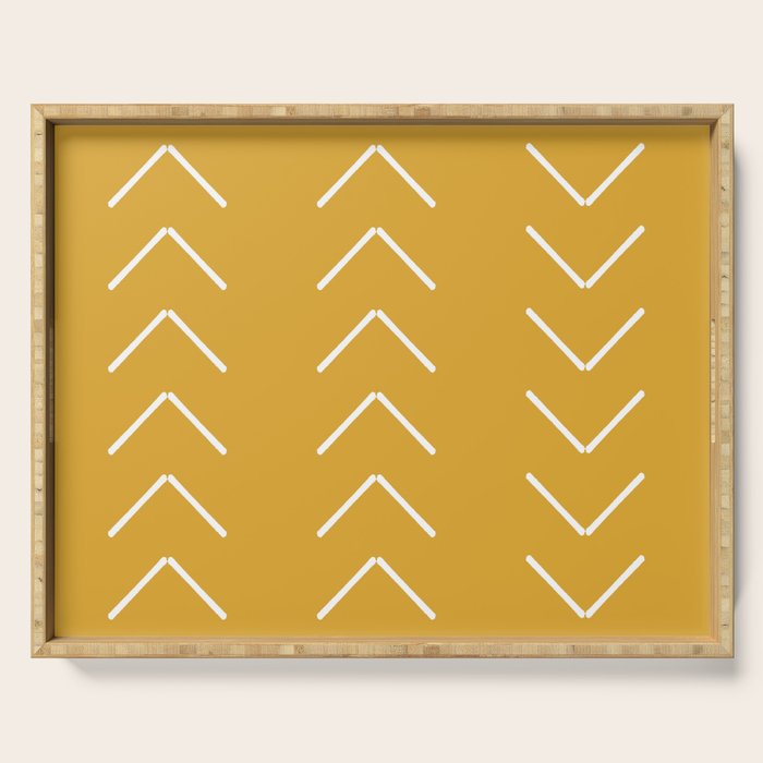 Mudcloth II (Mustard Yellow) Serving Tray Gallery Image 1