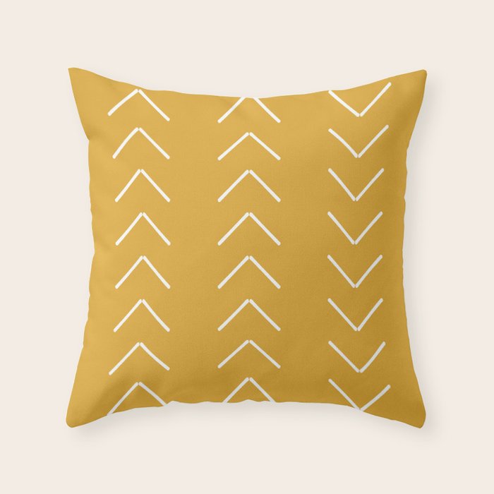 Mudcloth II (Mustard Yellow) Throw Pillow Gallery Image 6