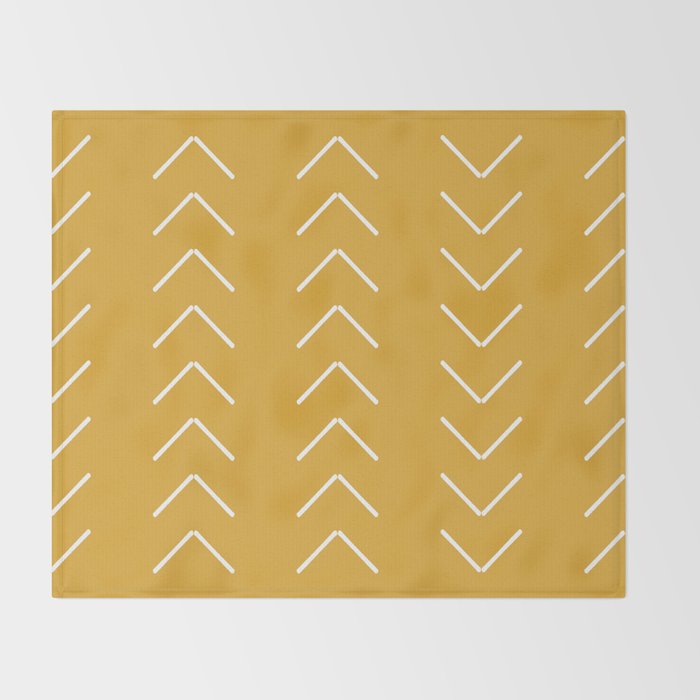 Mudcloth II (Mustard Yellow) Throw Blanket Gallery Image 2