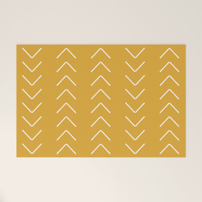 Mudcloth II (Mustard Yellow) Welcome Mat Gallery Image 1