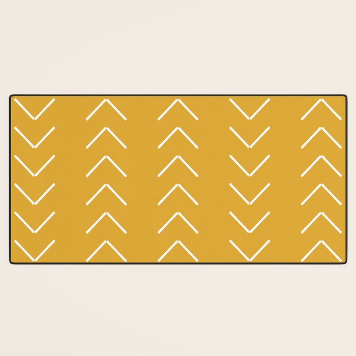 Mudcloth II (Mustard Yellow) Desk Mat Gallery Image 3