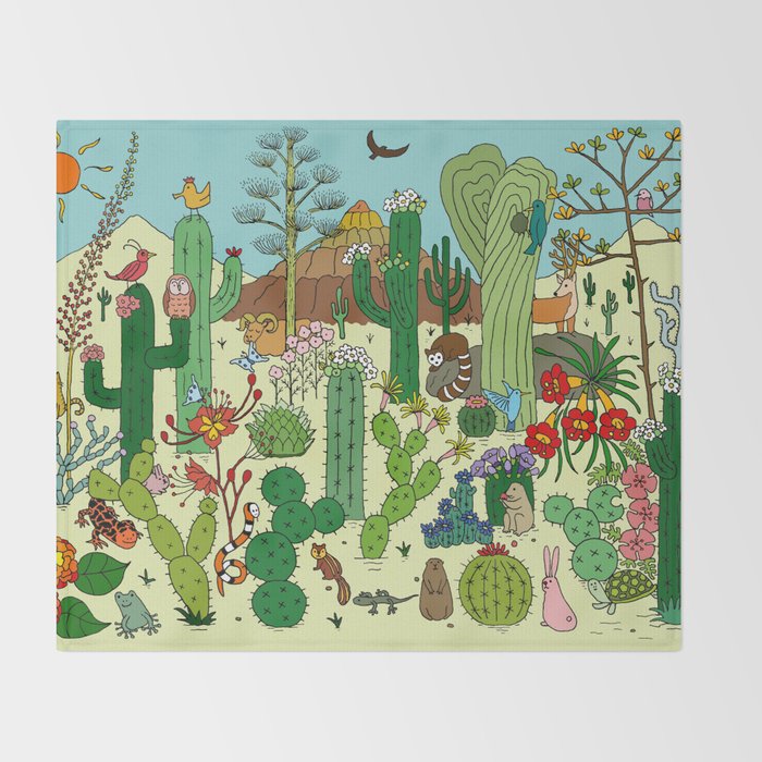 Arizona Desert Museum Throw Blanket Gallery Image 2