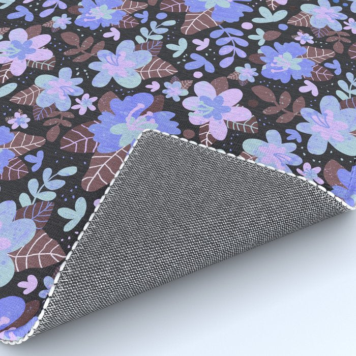 Hibiscus lilac pattern Rug Gallery Image 4