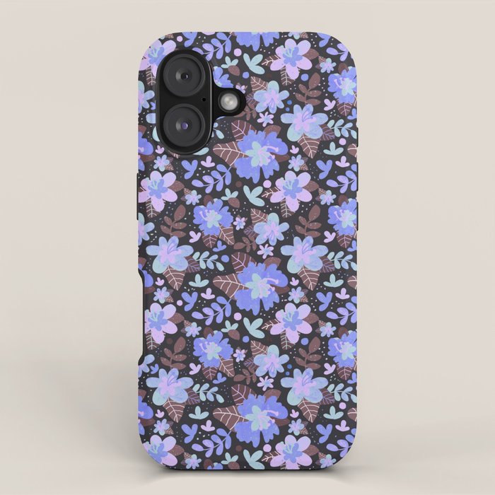Hibiscus lilac pattern iPhone Case Gallery Image 1