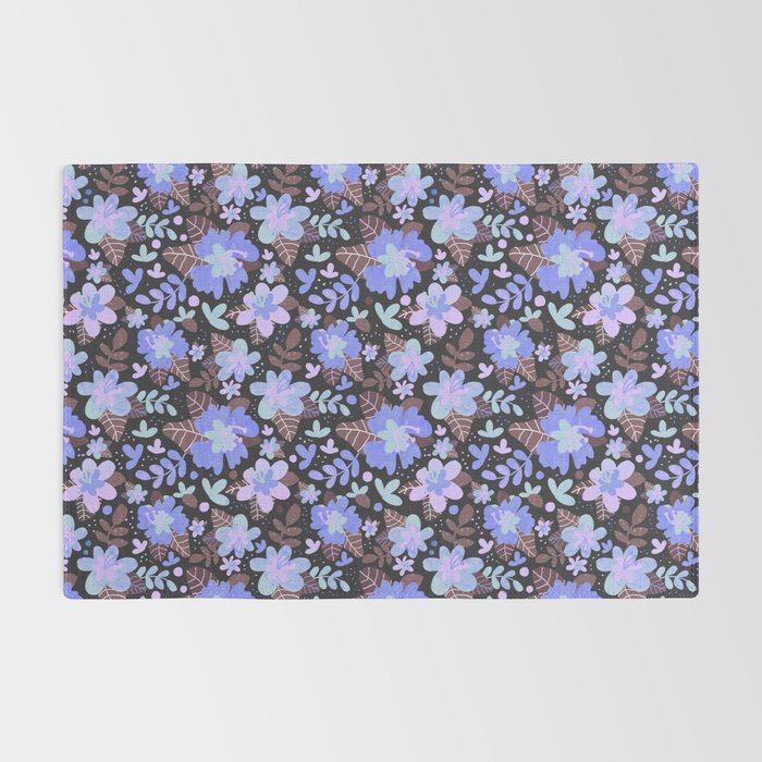 Hibiscus lilac pattern Rug Gallery Image 2