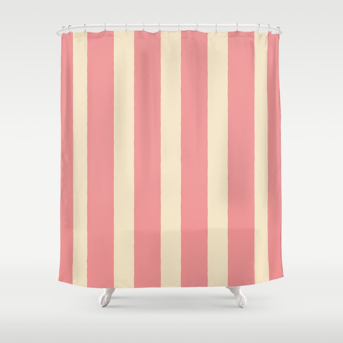 Simple Stripes Pattern - Pink  Shower Curtain Gallery Image 1