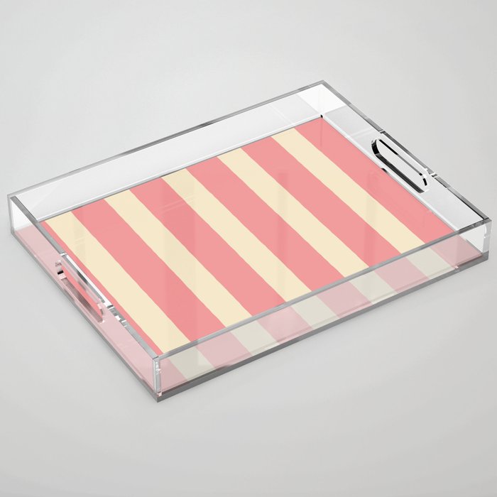 Simple Stripes Pattern - Pink  Acrylic Tray Gallery Image 1