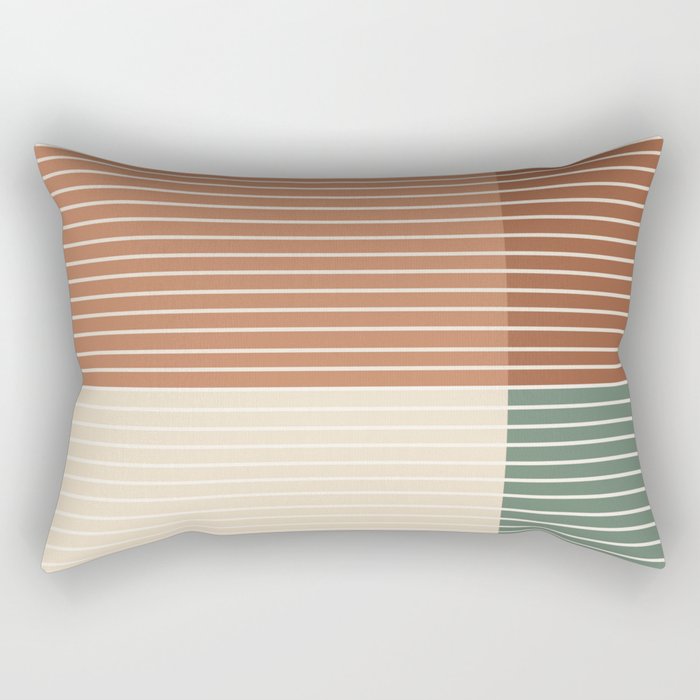 Color Block Line Abstract XXVII Rectangular Pillow Gallery Image 1