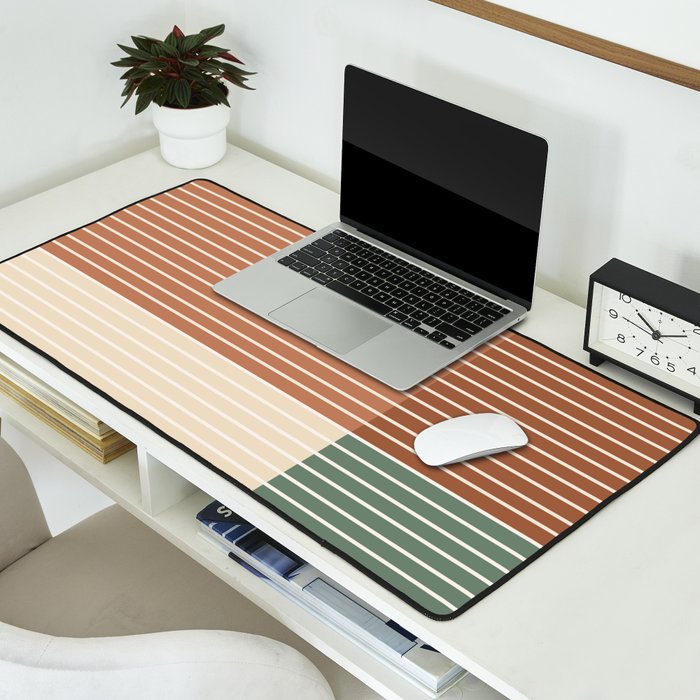 Color Block Line Abstract XXVII Desk Mat Gallery Image 2