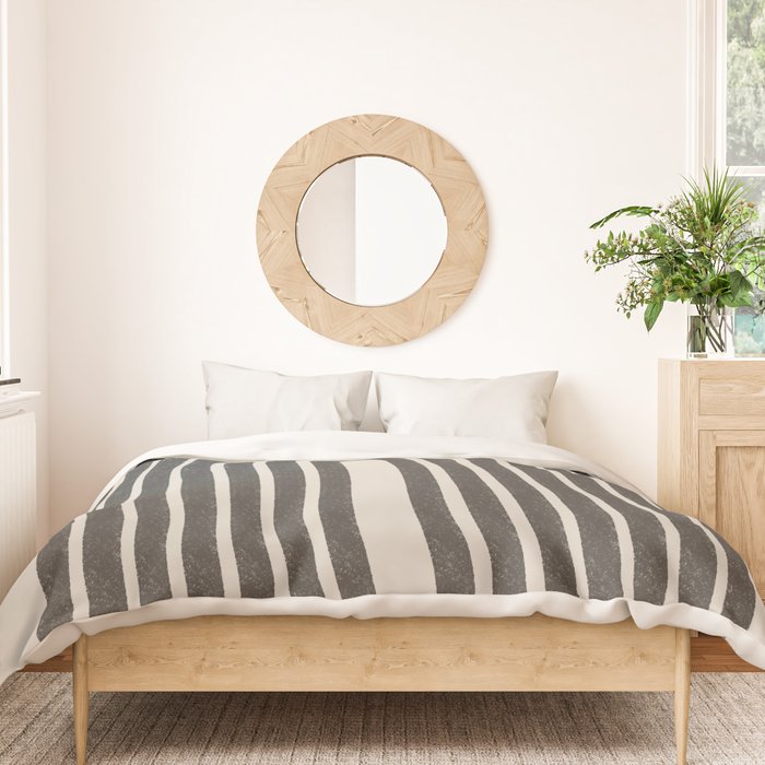 Mid Century Modern Beige and Black  Duvet Cover Gallery Image 3
