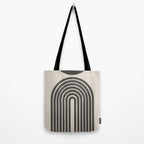 Mid Century Modern Beige and Black  Tote Bag Gallery Image 2