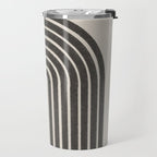 Mid Century Modern Beige and Black  Travel Mug Gallery Image 2