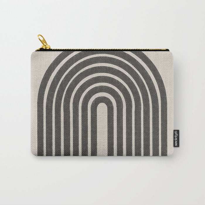 Mid Century Modern Beige and Black  Carry All Pouch Gallery Image 1