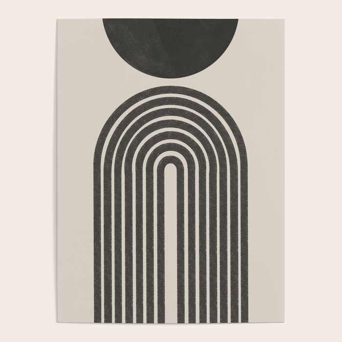 Mid Century Modern Beige and Black  Poster Gallery Image 4