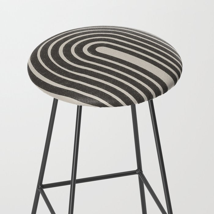 Mid Century Modern Beige and Black  Stool Gallery Image 2