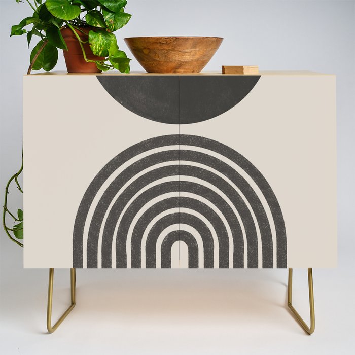Mid Century Modern Beige and Black  Credenza Gallery Image 1