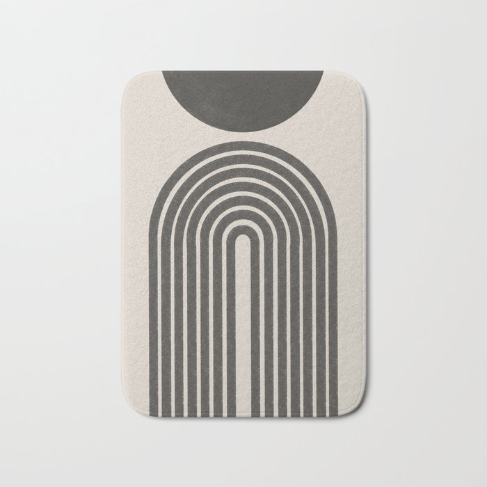 Mid Century Modern Beige and Black  Bath Mat Gallery Image 1