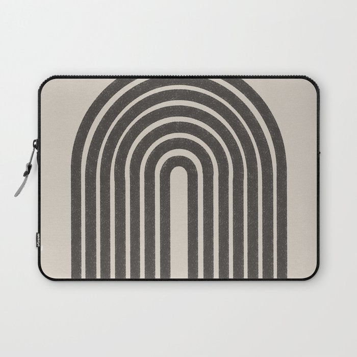 Mid Century Modern Beige and Black  Laptop Sleeve Gallery Image 1