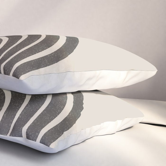 Mid Century Modern Beige and Black  Pillow Sham Gallery Image 3