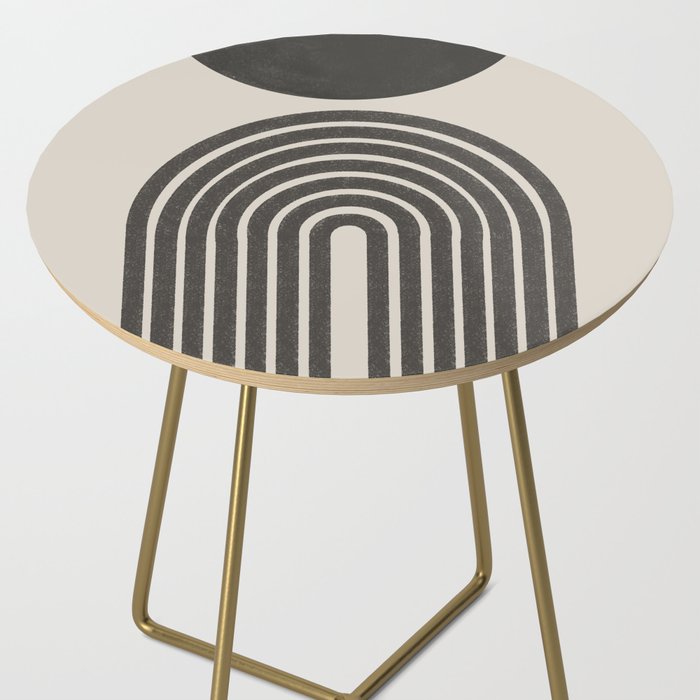 Mid Century Modern Beige and Black  Side Table Gallery Image 2