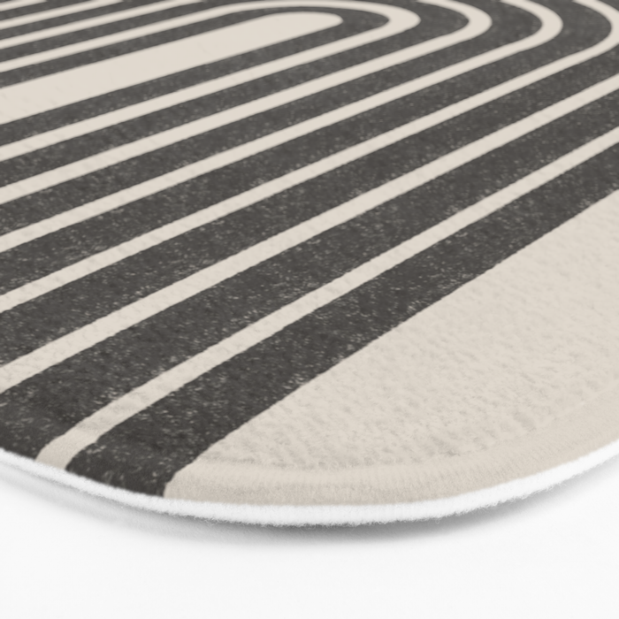 Mid Century Modern Beige and Black  Bath Mat Gallery Image 3