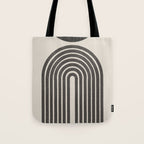 Mid Century Modern Beige and Black  Tote Bag Gallery Image 1