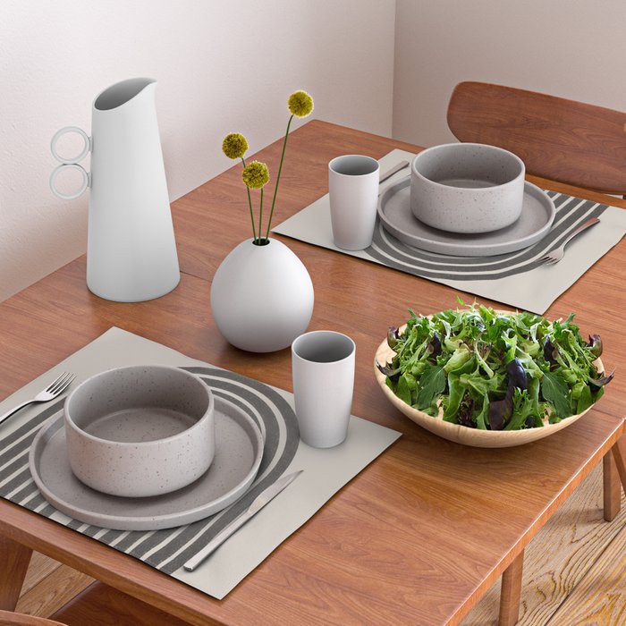 Mid Century Modern Beige and Black  Placemat Gallery Image 2