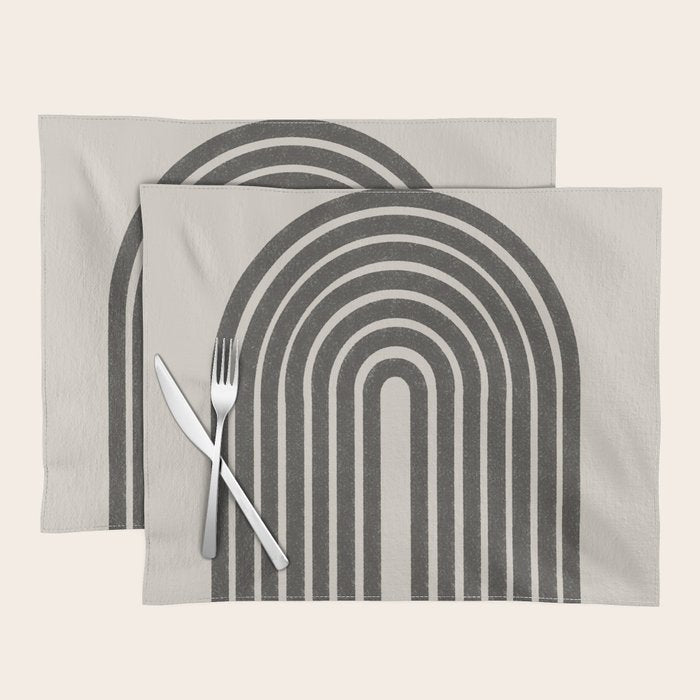Mid Century Modern Beige and Black  Placemat Gallery Image 1